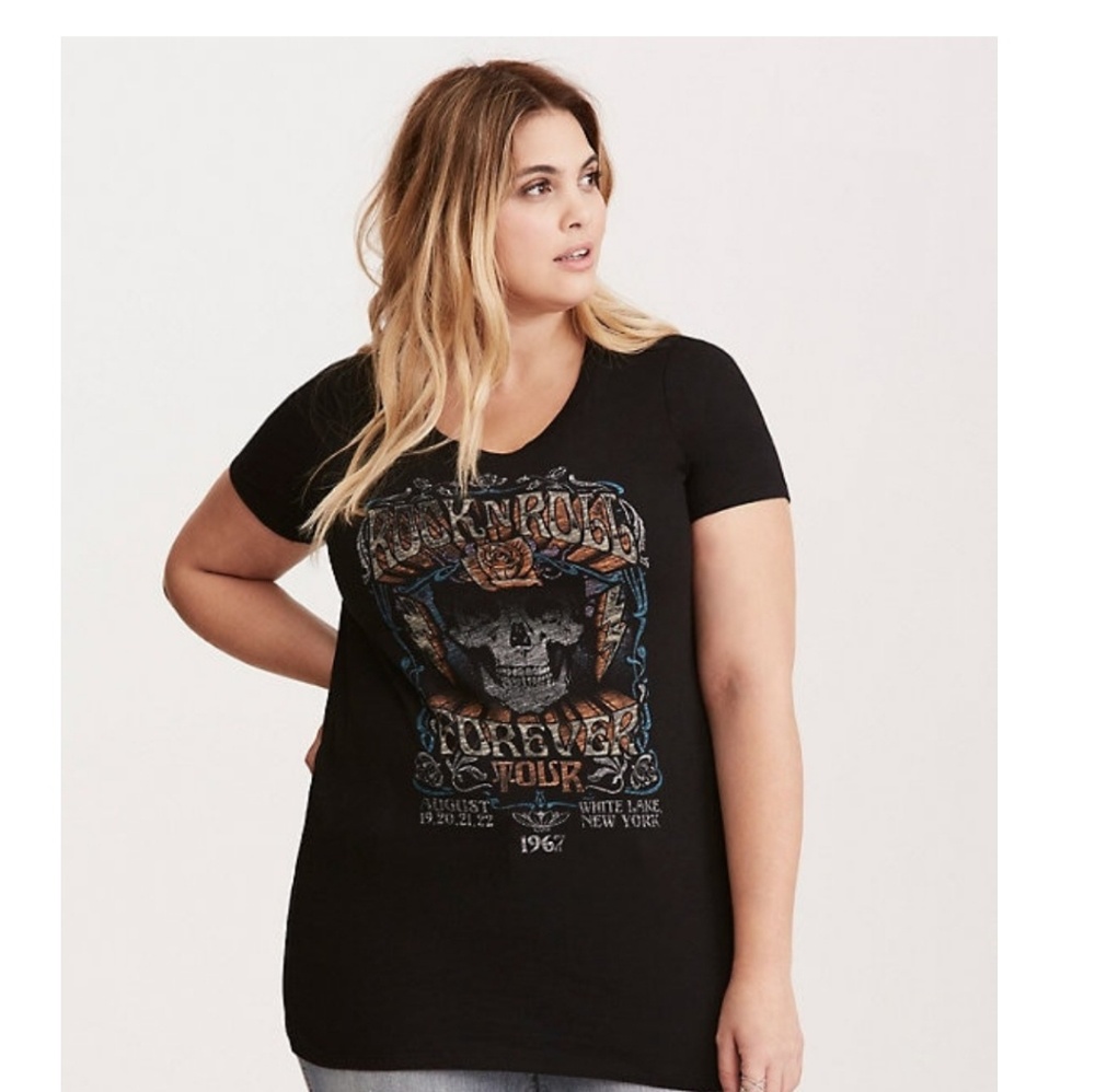Torrid Rock & Roll Forever crew neck slub tee